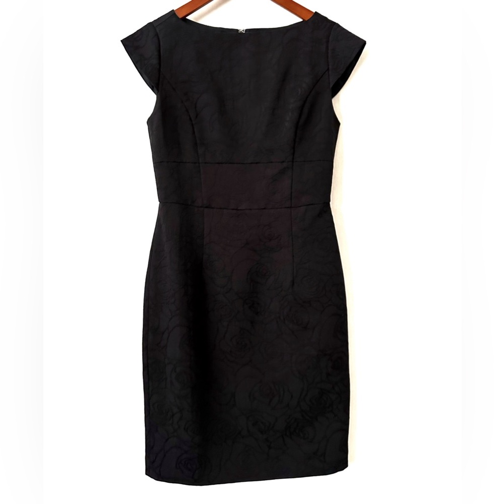 Brooks Brothers Black Floral Midi Petite 2P Dress